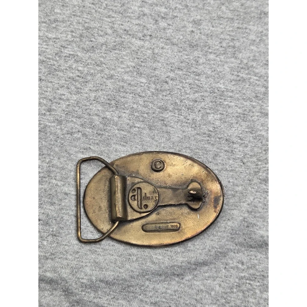 Vintage 1975 A Dezy Colorado Deer Buck Solid Brass Belt Buckle Hunting Western